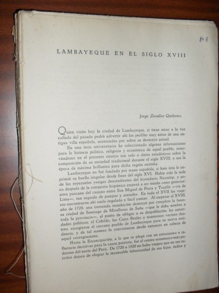 LAMBAYEQUE EN EL SIGLO XVIII. Revista del Instituto Peruano de Investigaciones Genealgicas (varios nmeros)